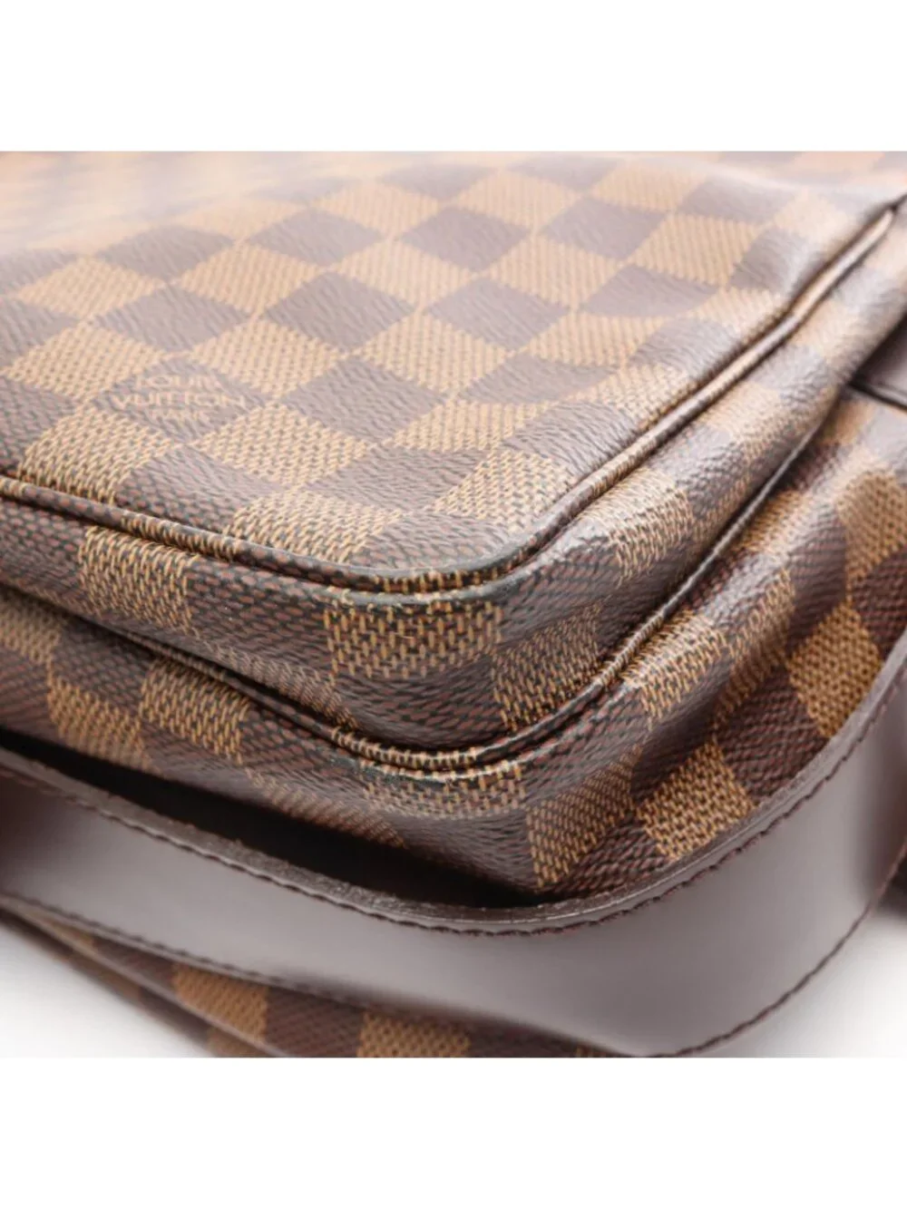 Louis Vuitton Shoulder Bag Naviglio Damier Ebene Canvas Leather